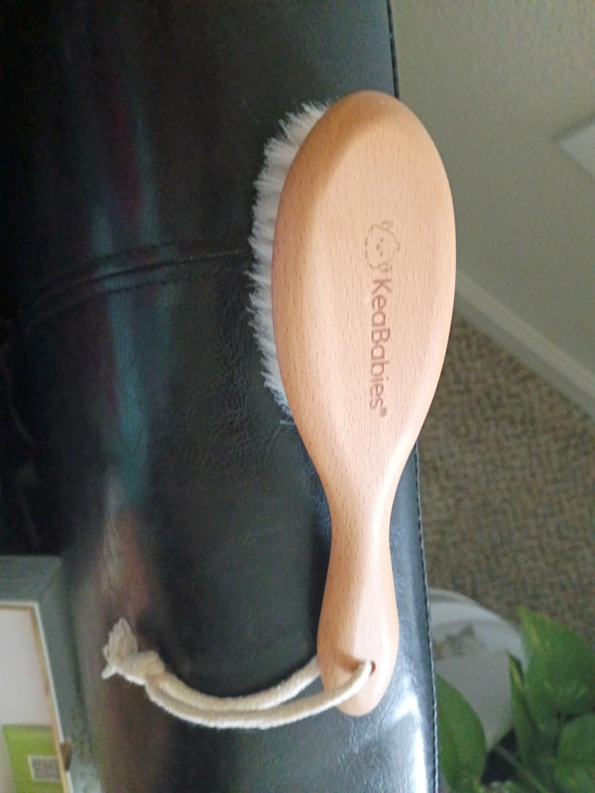 Wooden Baby Hair Brush for Toddler, Infant Cradle Cap (Walnut, Regular) | Soft Goat Bristles Brush for Newborn Girl, Boy Hair, Scalp, Styling, Gentle Grooming, Baby Comb, Baby Bath Essentials customer photo 1