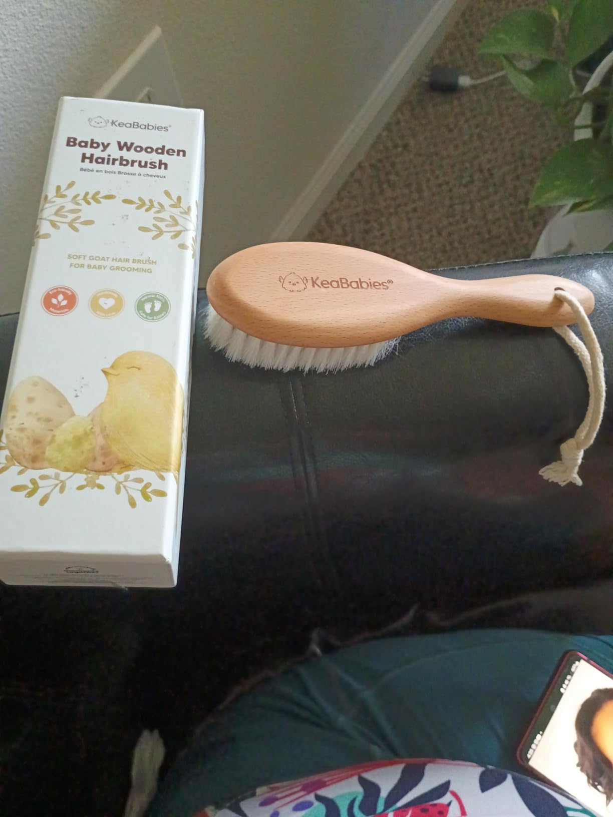 Wooden Baby Hair Brush for Toddler, Infant Cradle Cap (Walnut, Regular) | Soft Goat Bristles Brush for Newborn Girl, Boy Hair, Scalp, Styling, Gentle Grooming, Baby Comb, Baby Bath Essentials customer photo 2