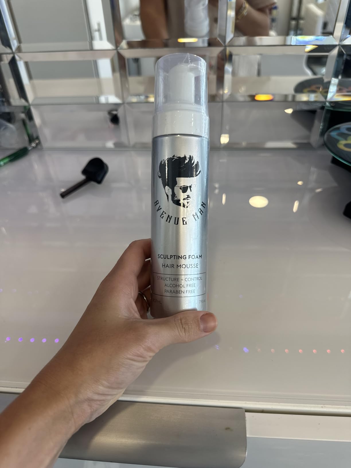 Avenue Man Sculpting Foam for Men - Frizz Control & Firm Hold Hair Mousse for Men - Styling Hair Products - Mens Mousse for Hair Styling with No Crunch, Clean Texture & Long-Lasting Lift - 7 oz customer photo 2