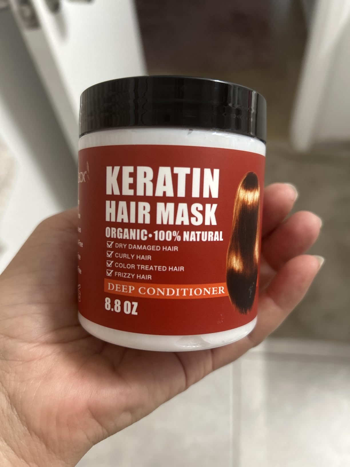 Keratin Hair Mask,Keratin Hair Treatment 250g Hair Mask for Dry Damaged Hair,Deep Conditioning Hair Treatment Mask Repair Treatment Damage Hair Root,Natural Deep Conditioner Hydrating Hair Care Gifts customer photo 1