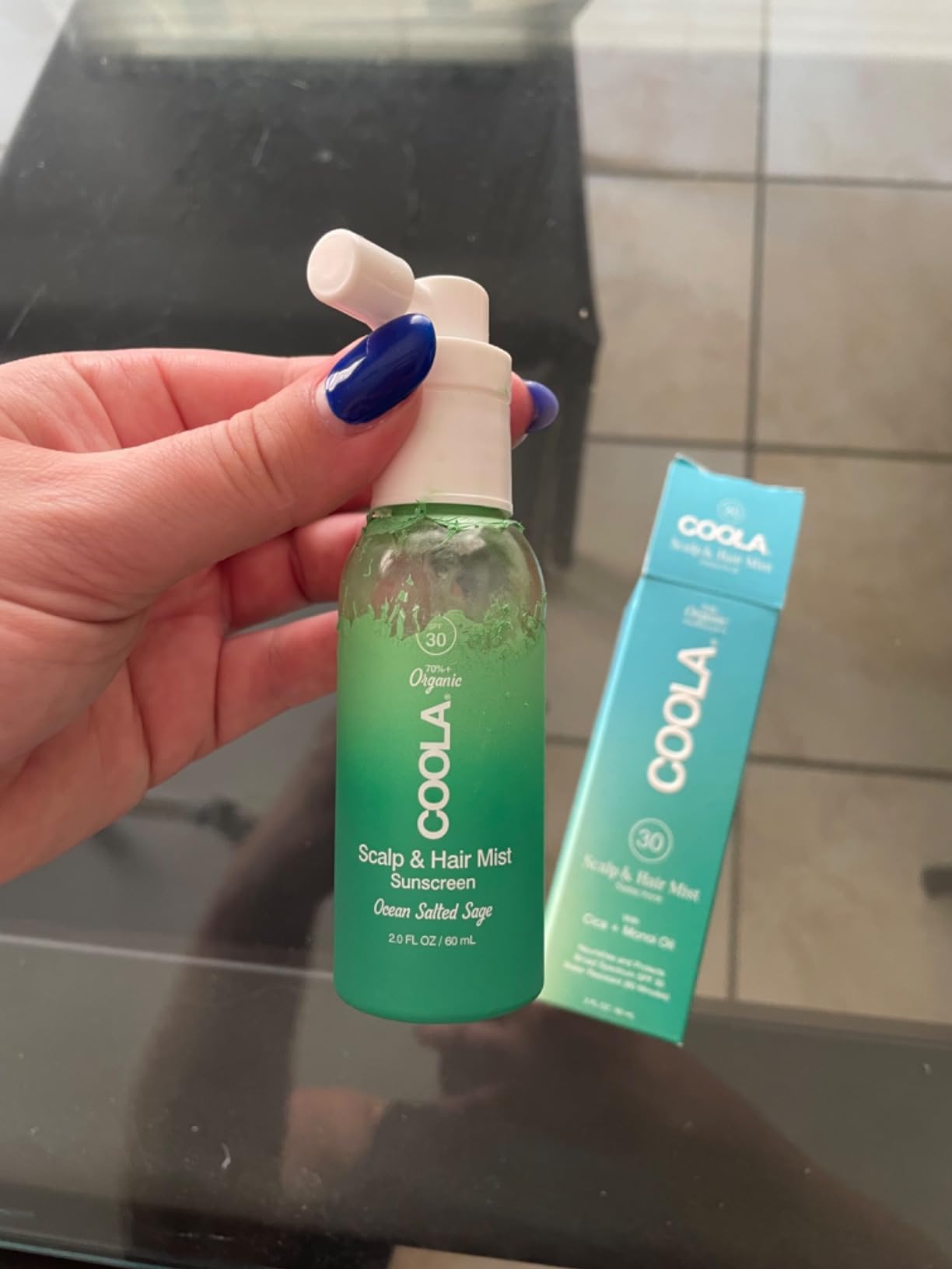 COOLA Organic Scalp Spray & Hair Sunscreen Mist with SPF 30, Dermatologist Tested Hair Care for Daily Protection, Vegan and Gluten Free, Ocean Salted Sage, 2 Fl Oz customer photo 1