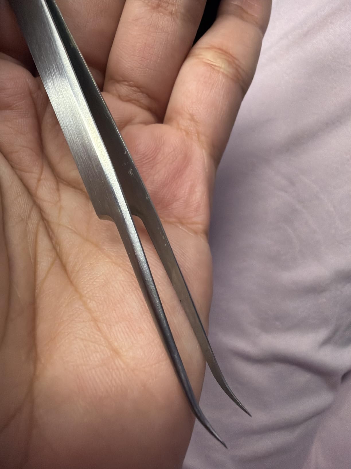 Ms.Queen Eyelash Extension Tweezers, Professional Curved Pointed Isolation Tweezers for Classic Individual Volume Mink Lash Extensions customer photo 2