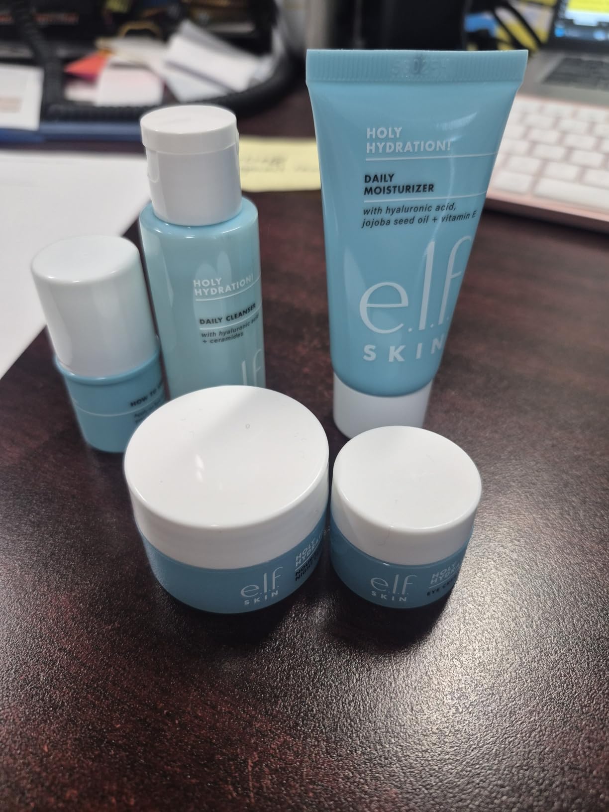 e.l.f. SKIN Holy Hydration! Jet Set Hydration Kit, Travel Friendly Hydrating Skincare Set, Face Cleanser, Balm, Moisturizer, Eye Cream & Night Cream, Vegan & Cruelty-Free customer photo 1