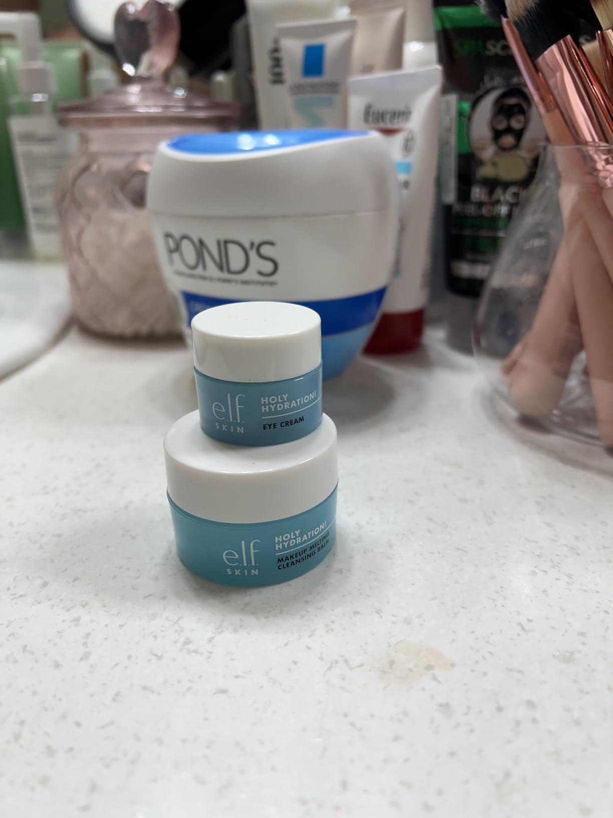 e.l.f. SKIN Holy Hydration! Jet Set Hydration Kit, Travel Friendly Hydrating Skincare Set, Face Cleanser, Balm, Moisturizer, Eye Cream & Night Cream, Vegan & Cruelty-Free customer photo 2