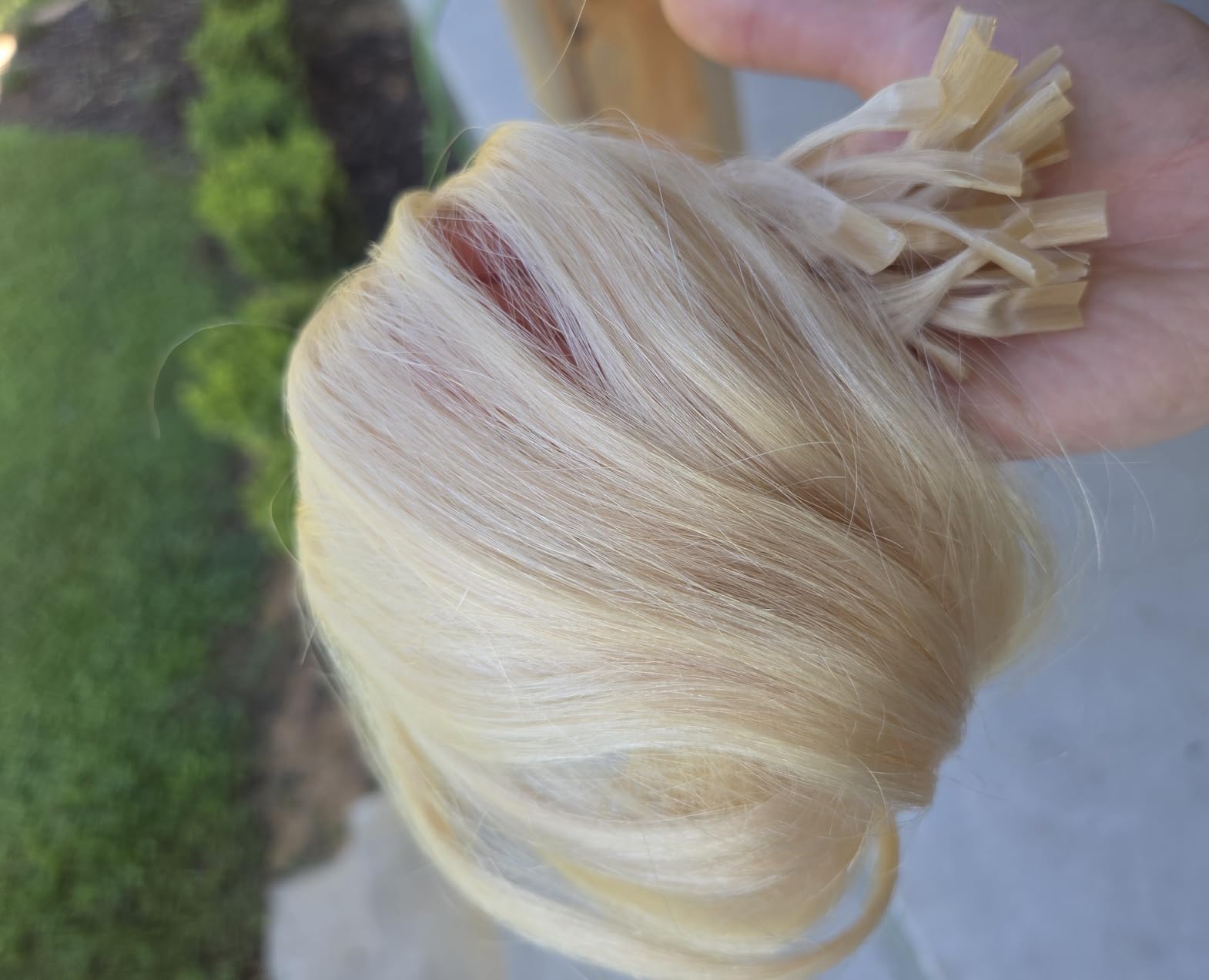 Sunny Hair Flat Tip Hair Extensions, Darkest Brown, 18 Inch Soft Straight Keratin Human Hair, Hot Fusion, Natural Shine, Reduces Fading for Parties, 50g customer photo 1
