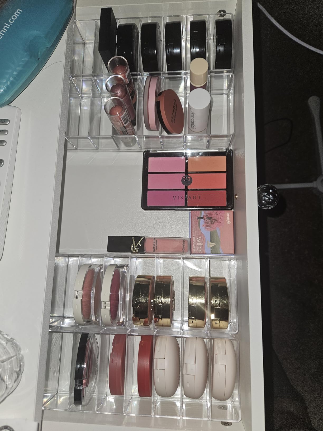 Foraineam 4 Pack Acrylic Compact Organizer Cosmetics Beauty Care Powder Holder Blushes Highlighters Eyeshadow Makeup Organizer customer photo 1