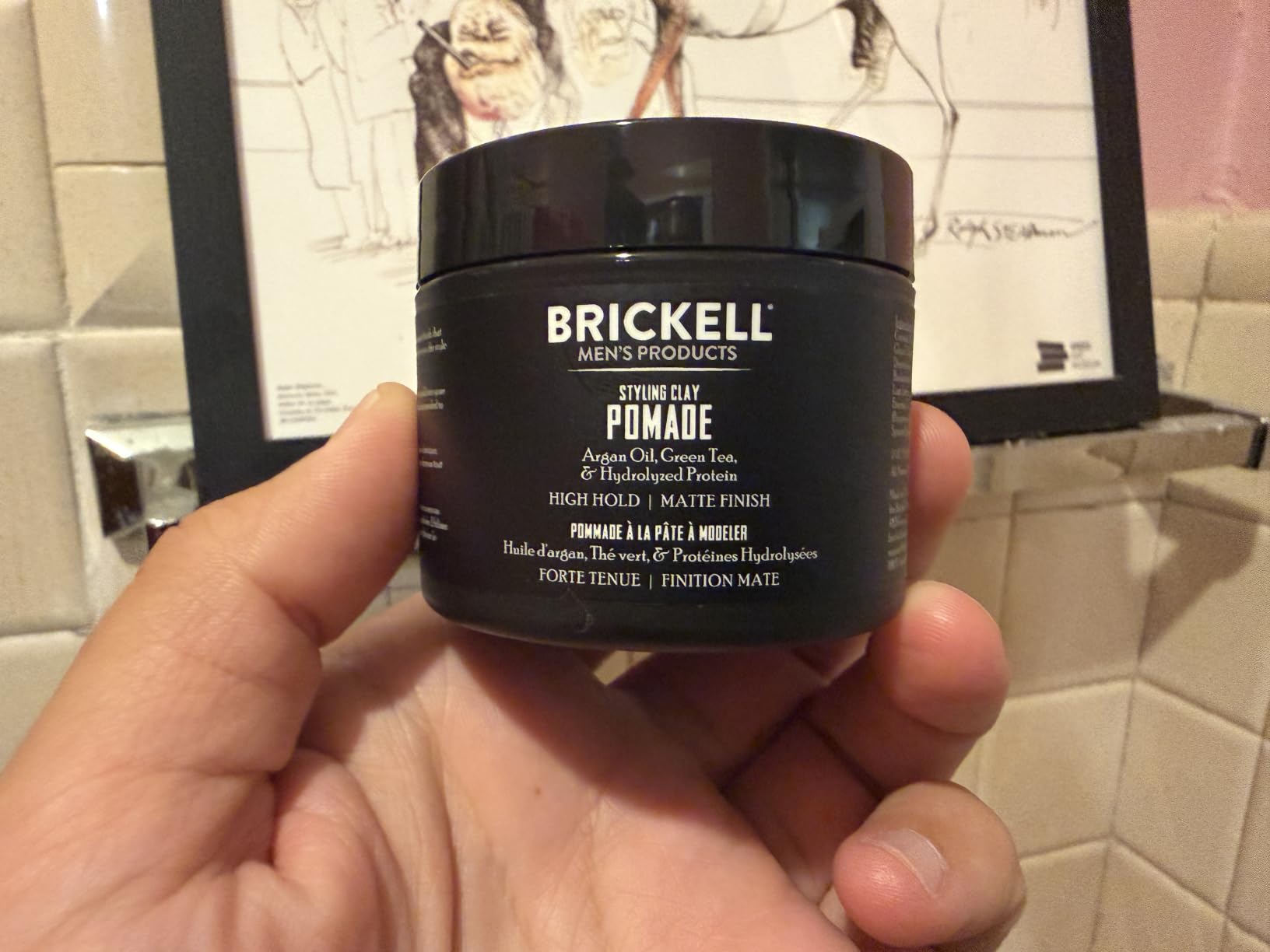 Brickell Men's Products Hair Styling Clay Pomade For Men, Strong Hold & Matte Finish, Product for Modern Hairstyles, With Argan Oil, Niacinamide, and Hydrolyzed Protein, 2 Ounces customer photo 1