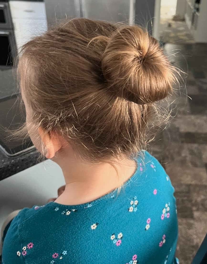 Extra Small Bun Makers for Kids, 6 PCS Chignon Donut Sock Forms for Girls, Mini Doughnut Shapers for Short and Thin Hair (2 Inch, Dark Brown) customer photo 2