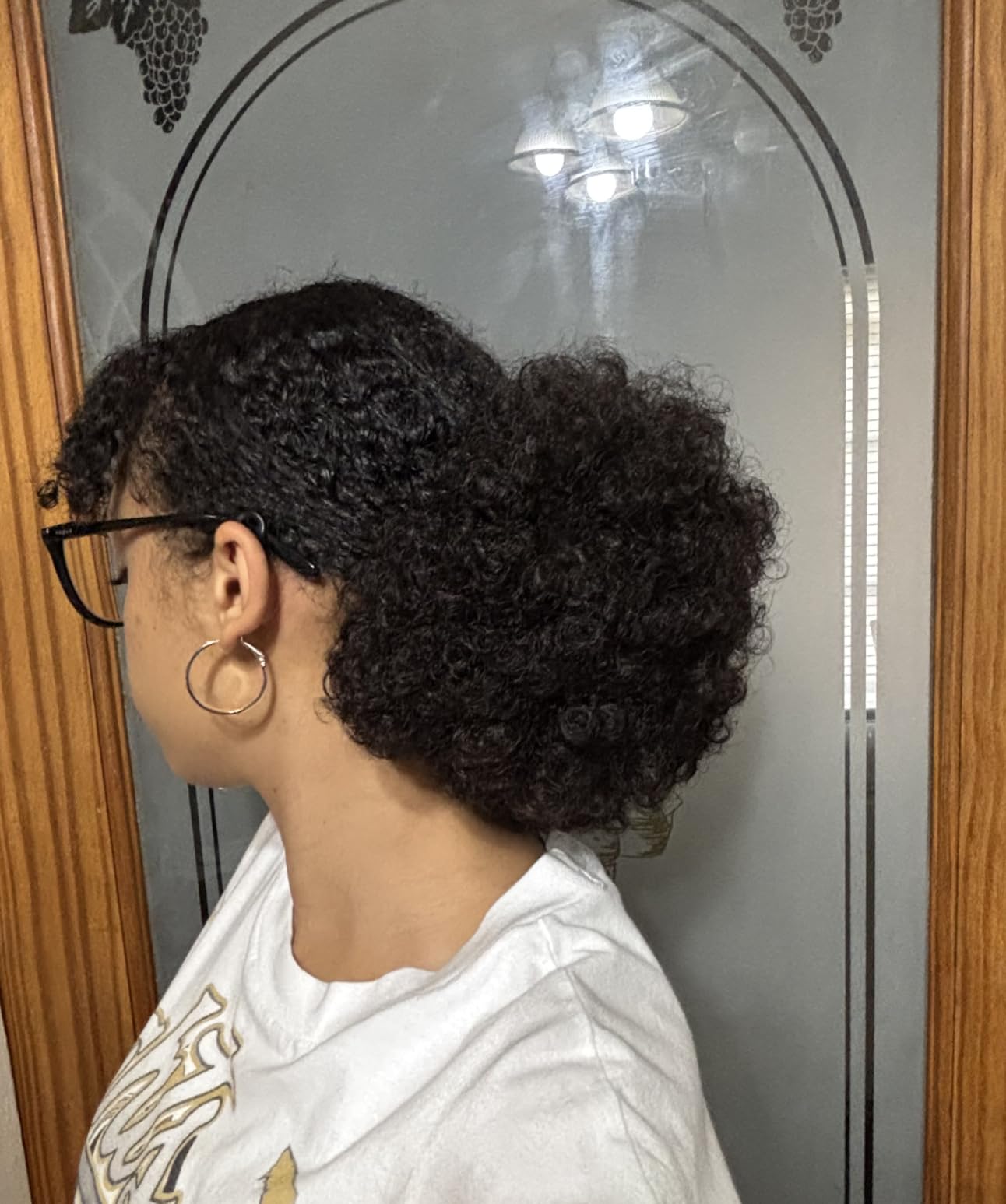 rosmile Afro Puff Drawstring Ponytail Extension for Black Women, Premium Black 1B# 80gram Short Synthetic Afro Puff Ponytail for Natural Hair, Clip On Kinky Drawstring Curly Ponytail Bun customer photo 1