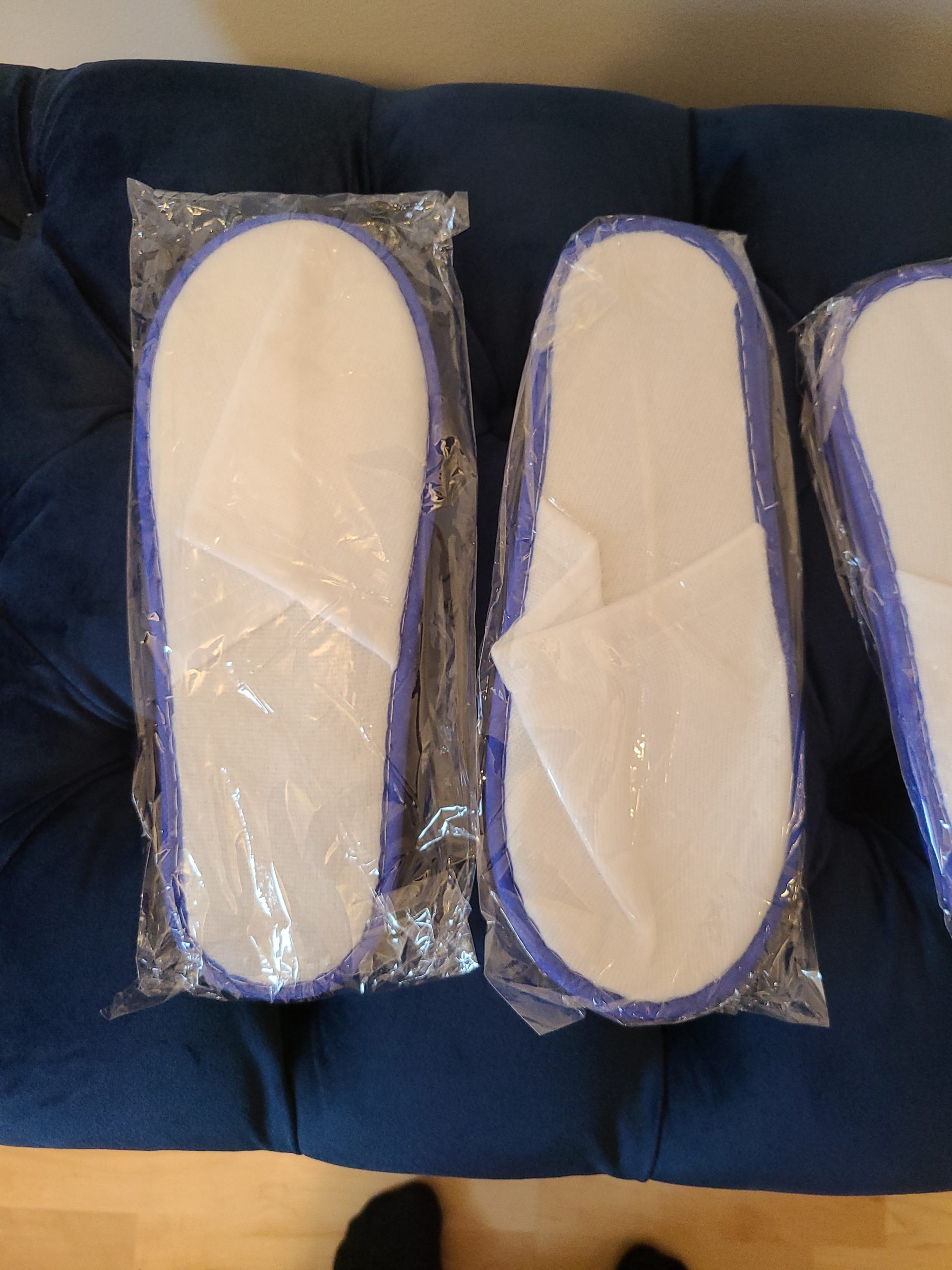 Tbestmax 24 Pairs Spa Slippers Flip Flops Disposable Slippers for Hotel Guests Women Men Closed Toe Super Comfort White customer photo 2