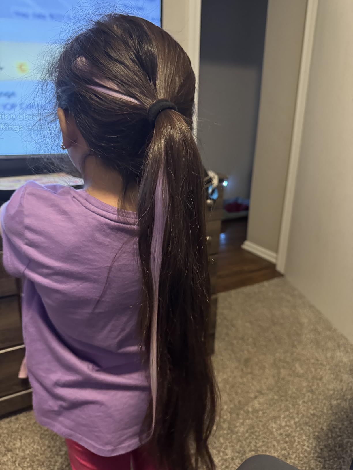 32 PCS Clip in Colored Hair Extensions for Kids, 20 Inches Rainbow Long Straight Hairpieces Synthetic, BEAHOT Hair Extensions-Pretty Gift for Cosplay Dress Up Fashion Party Birthday (32 Colors) customer photo 1