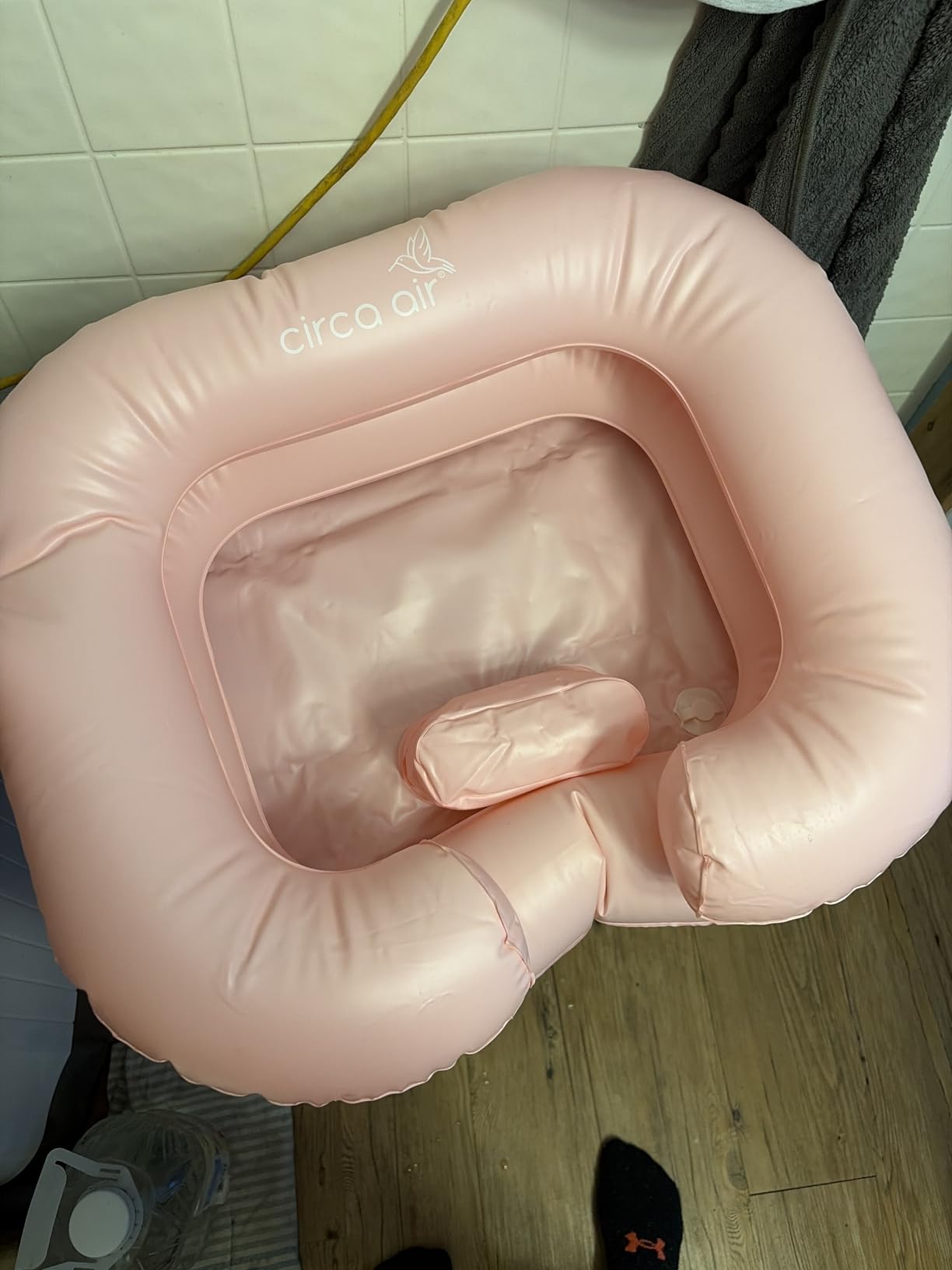 Inflatable Hair Washing Basin For Bedridden - Wash Hair In Bed With Shampoo Basin. Portable Shampoo Bowl With Pillow For Extra Comfort. The Perfect Inflatable Sink For Locs Detox customer photo 2