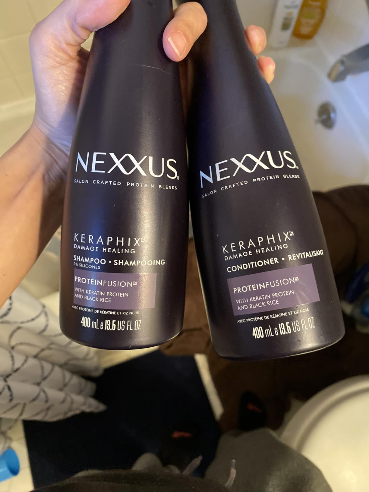 Nexxus Keraphix Shampoo and Conditioner - Damaged Hair Treatment System with Keratin Protein and Black Rice, 2 Count & 3 Repair Masks Treatment, 33.8 oz, 1.5 oz, 3 Count, 5 Count customer photo 2