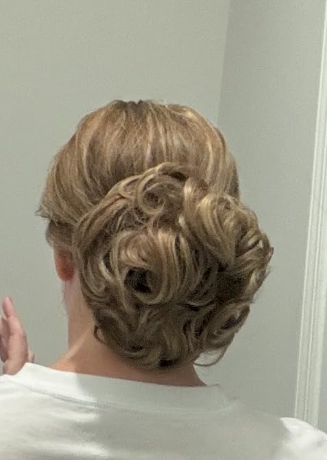 FESHFEN Large Messy Bun Hair Piece - Wavy Synthetic Chignon Scrunchies Elastic Ponytail Hair Extensions Thick Hairpieces for Women, Brown Mixed Honey Blonde 1.94oz customer photo 1