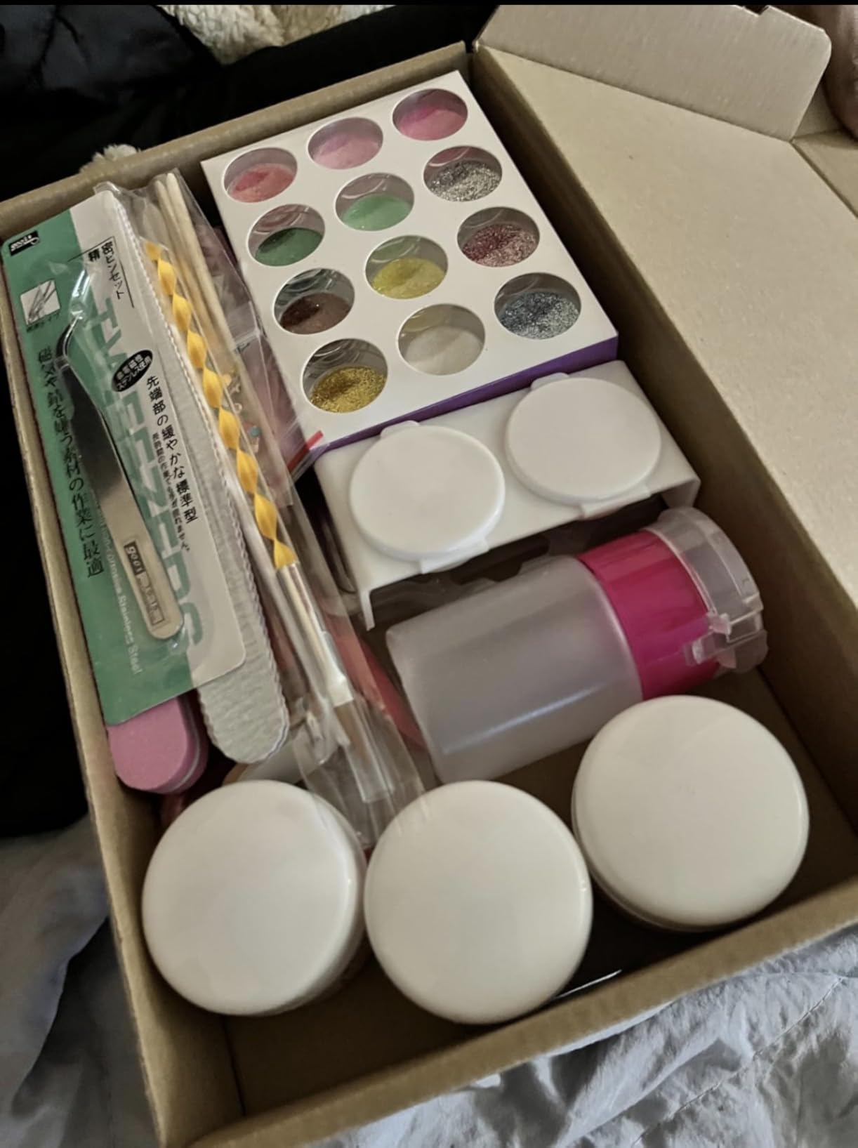 Nail Kit Set Professional Acrylic with Everything, Home Salon Starter Set, 12 Glitter Powder 3 Acrylic Powder Kit Nail Art Tips Decoration, DIY Gifts for Women Nail Art Tool and Supplies for Beginners customer photo 1