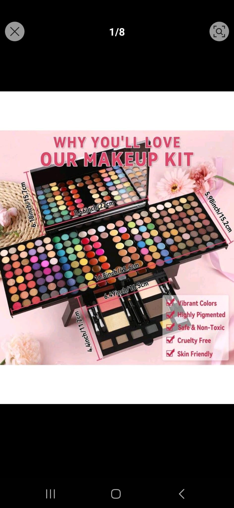 CHARMCODE 190 Colors Cosmetic Make up Palette Set Kit Combination with Eyeshadow Facial Blusher Eyebrow Powder Face Concealer Eyeliner Pencil A Mirror All-in-One Makeup Gift (Multicolor) customer photo 1