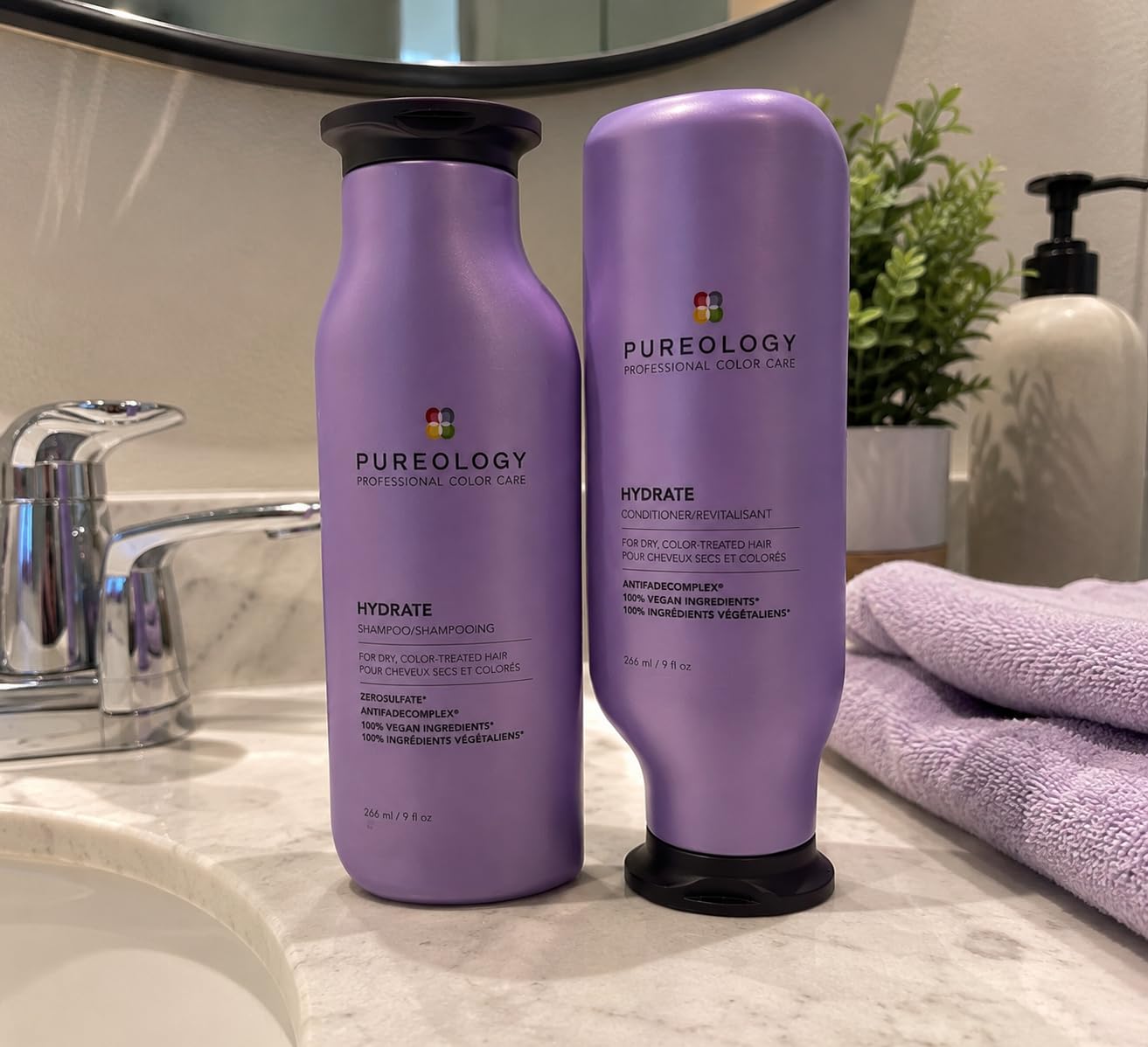 Pureology Hydrate Moisturizing Shampoo & Conditioner Set - For Medium to Thick Dry and Color Treated Hair, Sulfate-Free customer photo 1
