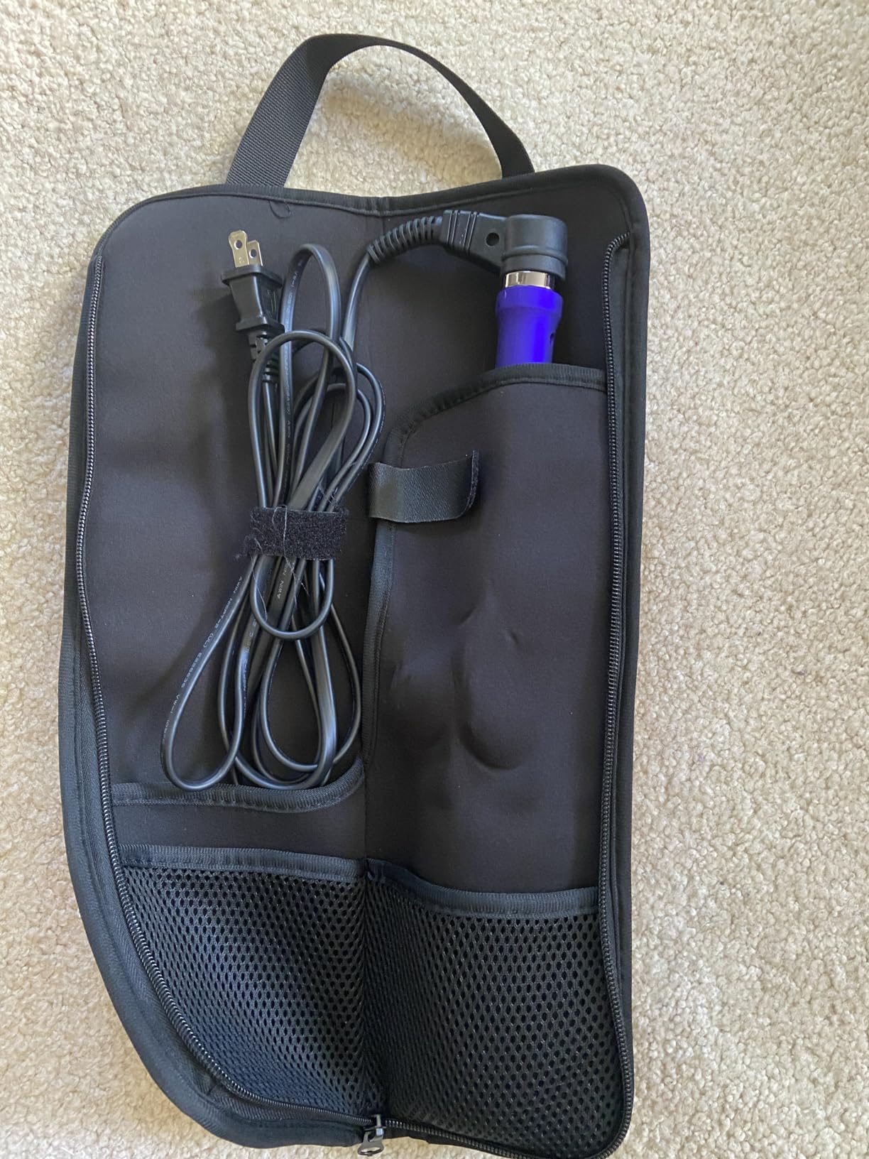 Beautyflier Universal Curling Iron Travel Case, Heat-Resistant, Canvas, Blue Flower customer photo 2
