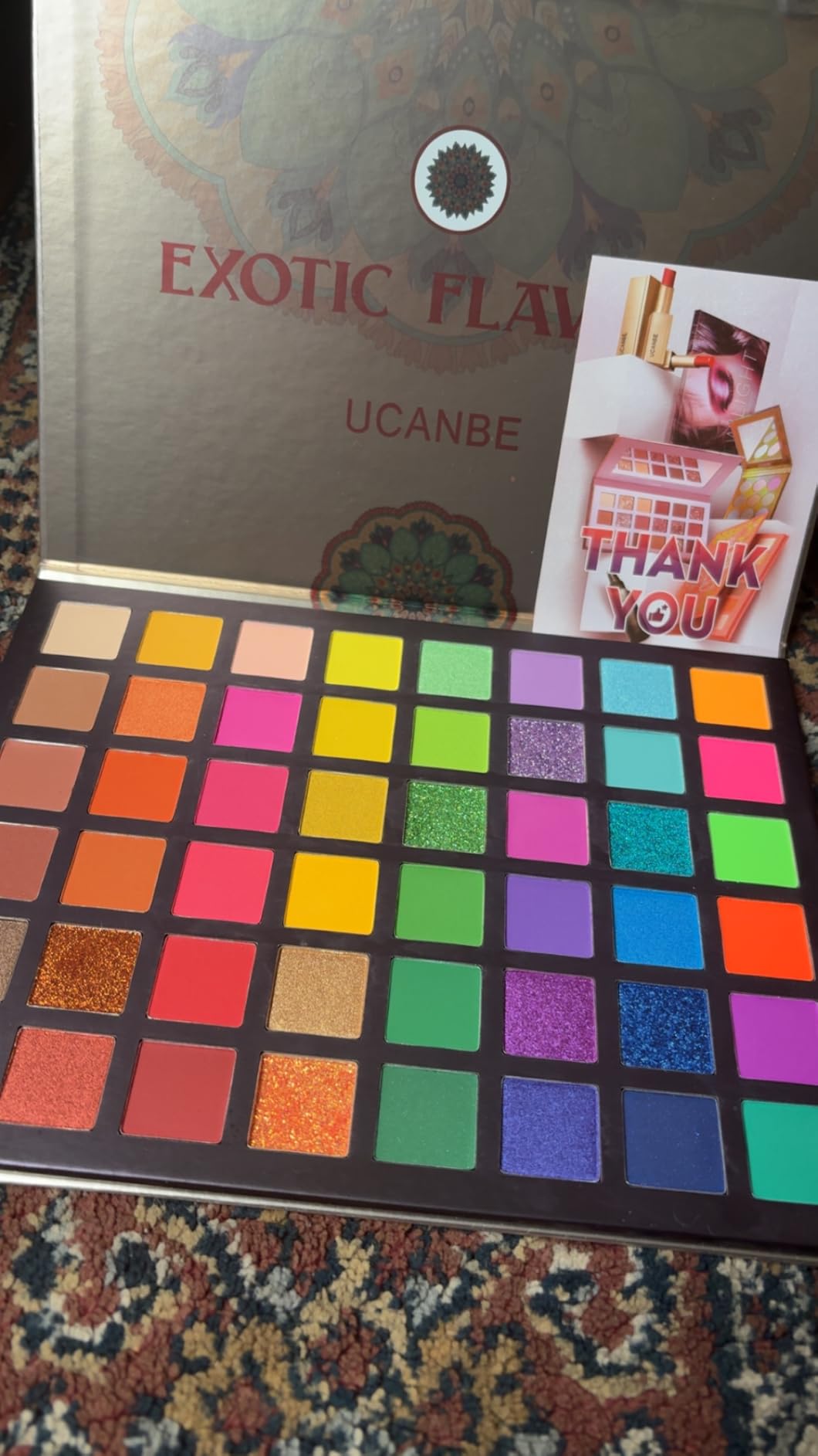UCANBE EXOTIC FLAVORS Neon Eyeshadow Makeup Palette - 48 Colorful High Pigmented - Rainbow Matte Shimmer Glitter Eye Shadow Make Up Pallet Gift Set customer photo 2