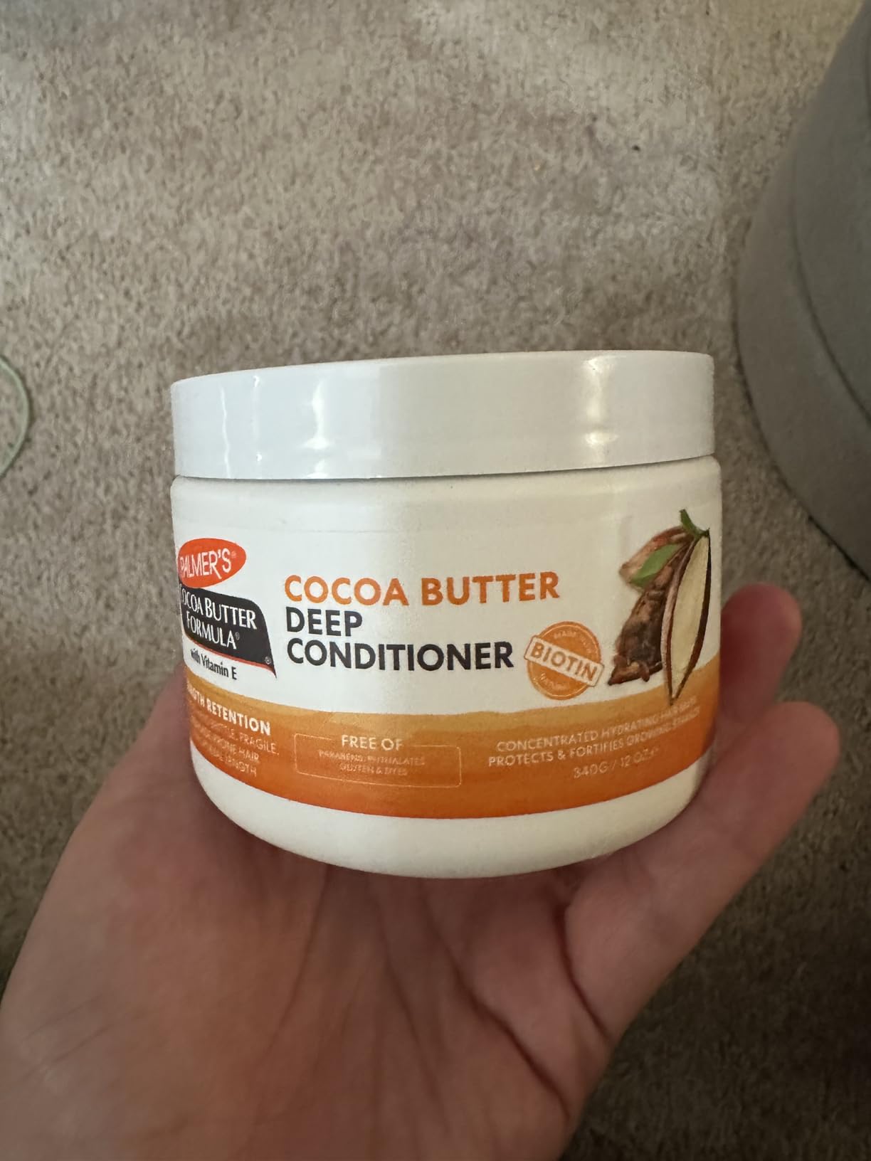 Palmer's Cocoa Butter & Biotin Length Retention Deep Conditioner (8.5 Oz) | Concentrated Hydrating Hair Mask, Strengthens, Nourishes & Restores Elasticity & Shine, Suitable for All Curly Hair Patterns customer photo 1