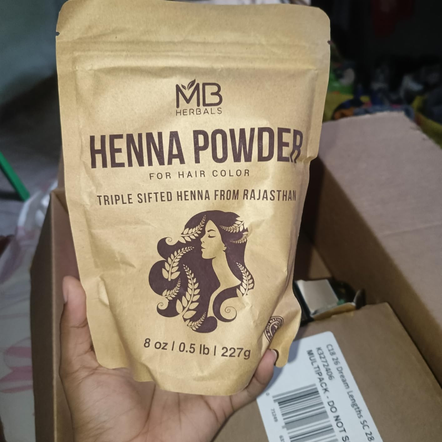 MB Herbals 100% Pure & Natural Henna Powder 100 Grams / 3.5 oz For Hair Color | For Natural Orange-Red Hair Color | Triple Sifted | No Preservatives customer photo 1