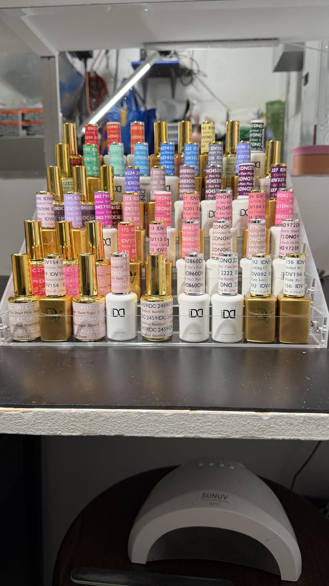 BTremary Clear Nail Polish Paint Organizer Holder Rack Shelf 6 Tier Acrylic Tattoo Ink Essential Oil Display Stand Holds Up to 48-96 Bottles for Table customer photo 2