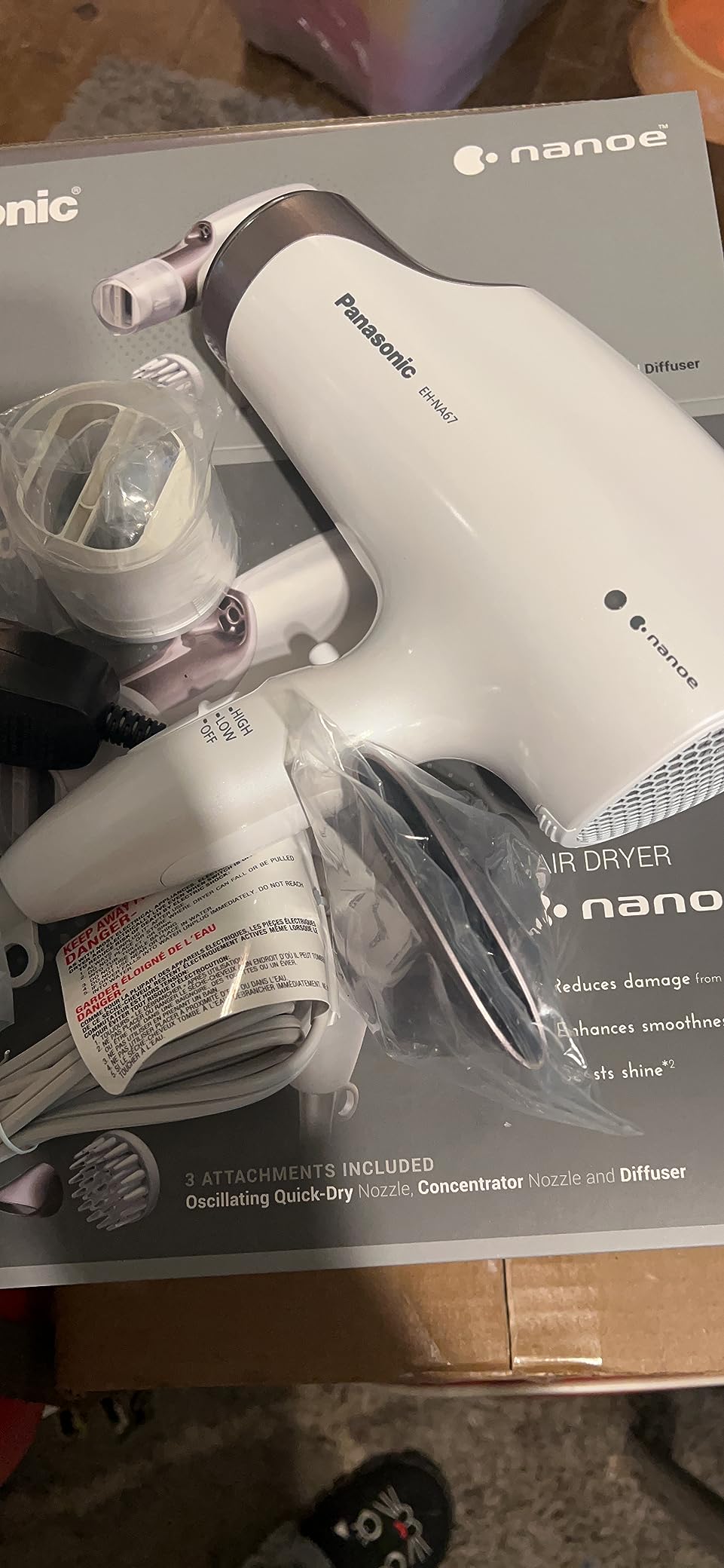 Panasonic Nanoe Salon Hair Dryer with Oscillating Quickdry Nozzle, EH-NA67-W customer photo 2