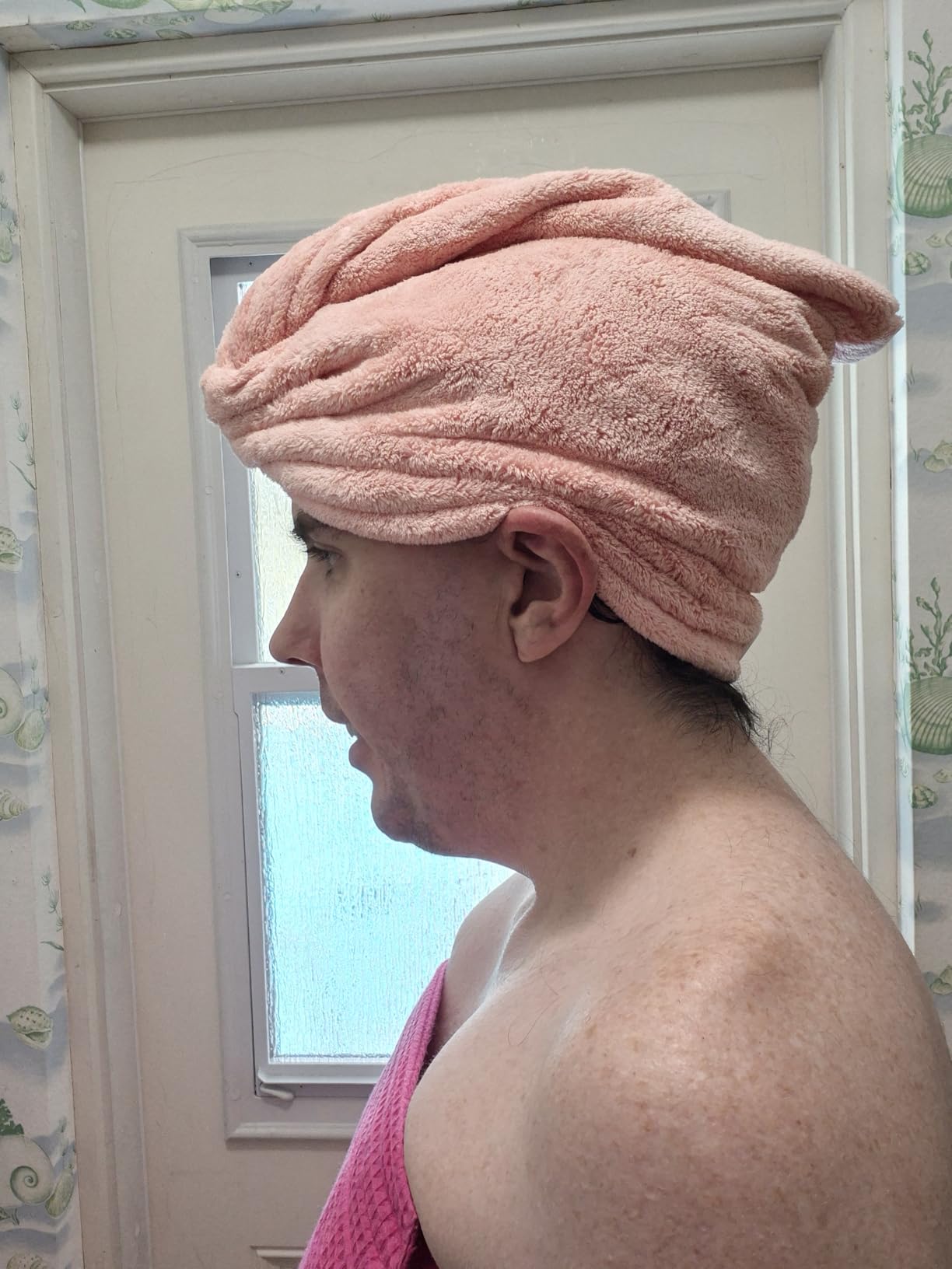Hicober Microfiber Hair Towel Wrap, Fast Drying Hair Towels for Women, Soft Lightweight Quick Dry Turban for Curly & Long Hair-3 Pack(Blue/Grey/Pink) customer photo 2