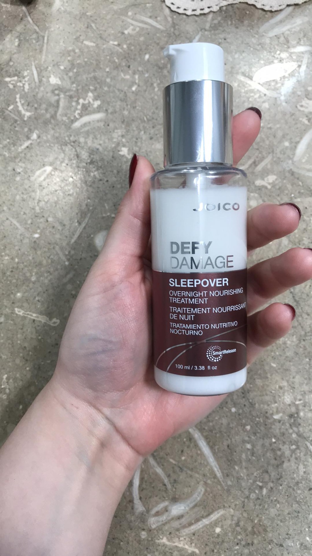 Joico Defy Damage Sleepover Overnight Nourishing Treatment | Instantly Softens & Smooths | Strengthen Bonds | Reduce Breakage & Split Ends | No Rinse Formula | With Arginine & Keratin customer photo 2