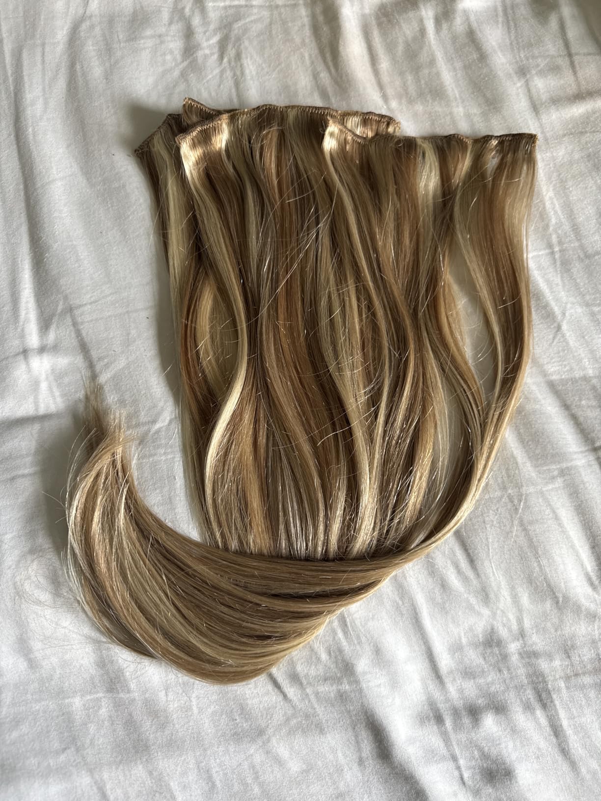 WindTouch Clip in Hair Extensions Real Human Hair #60 Platinum Blonde Hair Extensions 15Inch 75g 7pcs Blonde Human Hair Clip in Extensions Straight customer photo 1