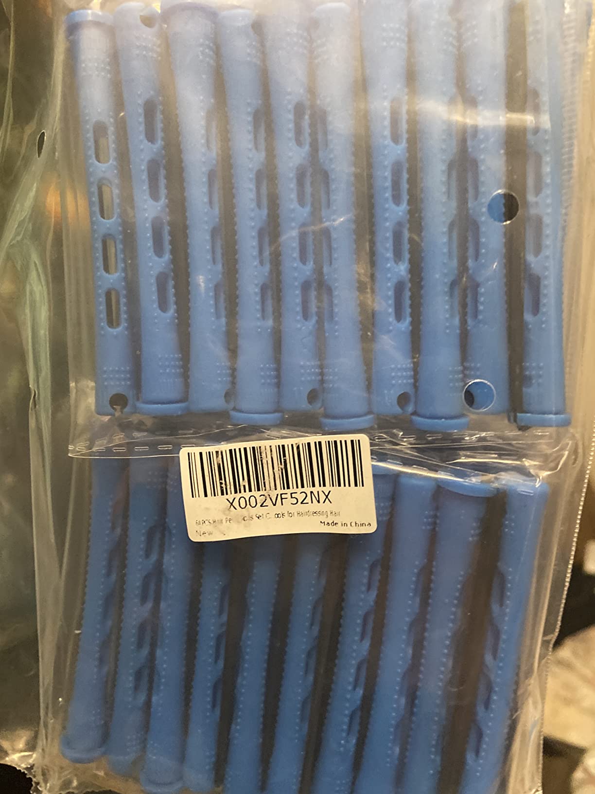 Coolrunner Hair Perm Rods Set, 60PCS Blue Plastic Curler Perming Rods with Steel Pintail Comb, DIY Hair Curler Styling Tools for Hairdressing Hair (0.9cm) customer photo 2