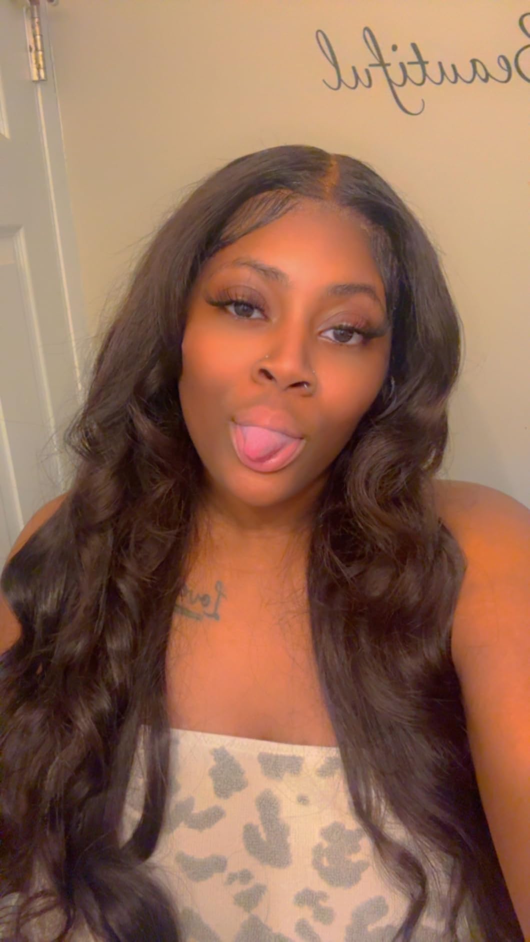 Wingirl 13x6 Body Wave Lace Front Wigs Human Hair Pre plucked Pre bleached Small Knots With Baby Hair 200 Density Glueless Human Hair Wigs For Women 28Inch HD Lace Frontal Wig With Soft customer photo 2