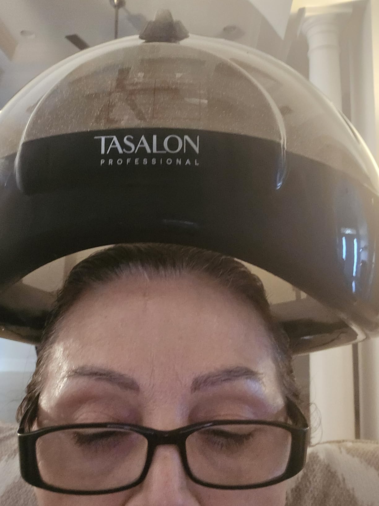 TASALON Professional Standing Hooded Hair Steamer | Heated micro mist for deep conditioning, hydrates dry natural & dyed hair, perfect for spa and home use customer photo 1