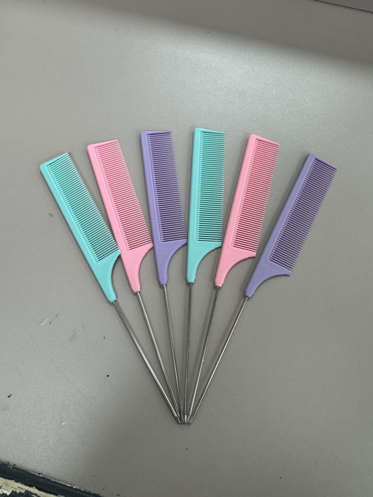 3 PCS Rat Tail Combs with Metal Pick for Braiding, Parting | Parting Rattail Teasing Comb, for Women Girls Curly Hair Detangling customer photo 1