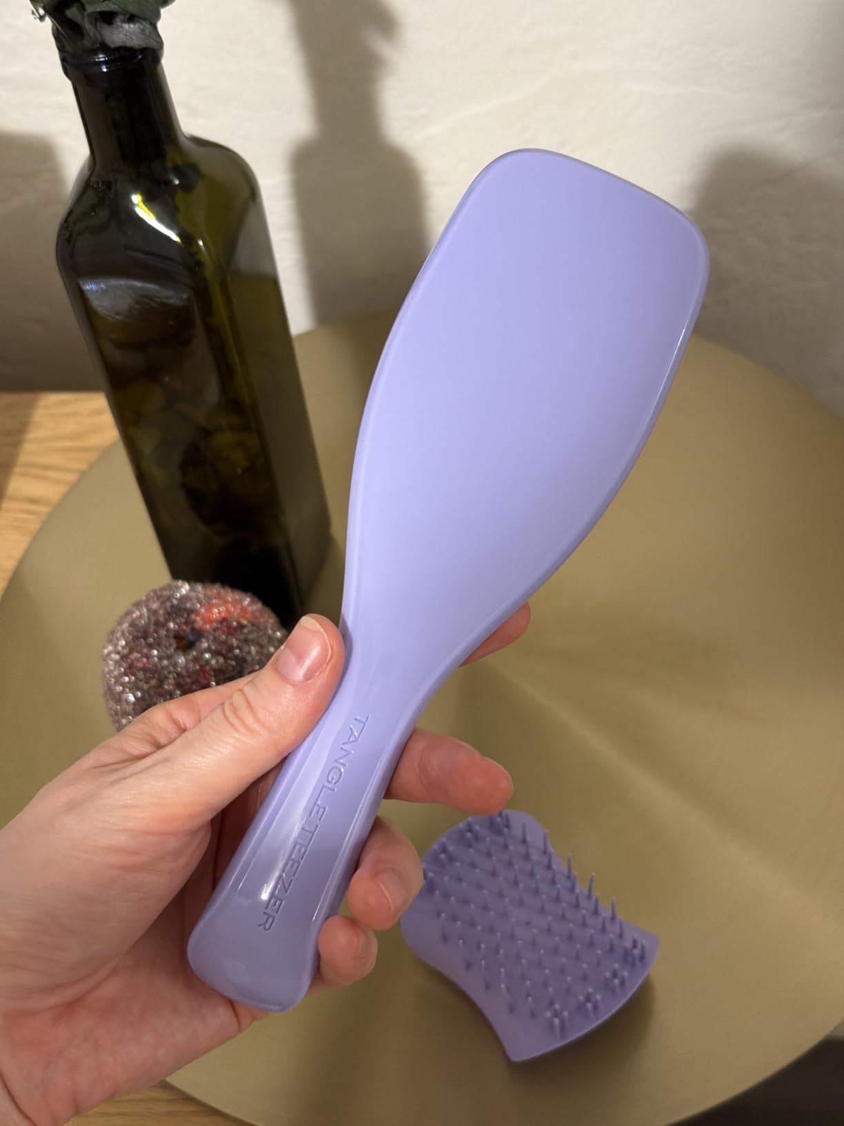 Tangle Teezer Ultimate Detangler Brush, Straight to Wavy, Apricot Blaze | Patented two-tier, regular-flex teeth reduce breakage & split ends on wet or dry hair; Shower-friendly hairbrush for all ages customer photo 2