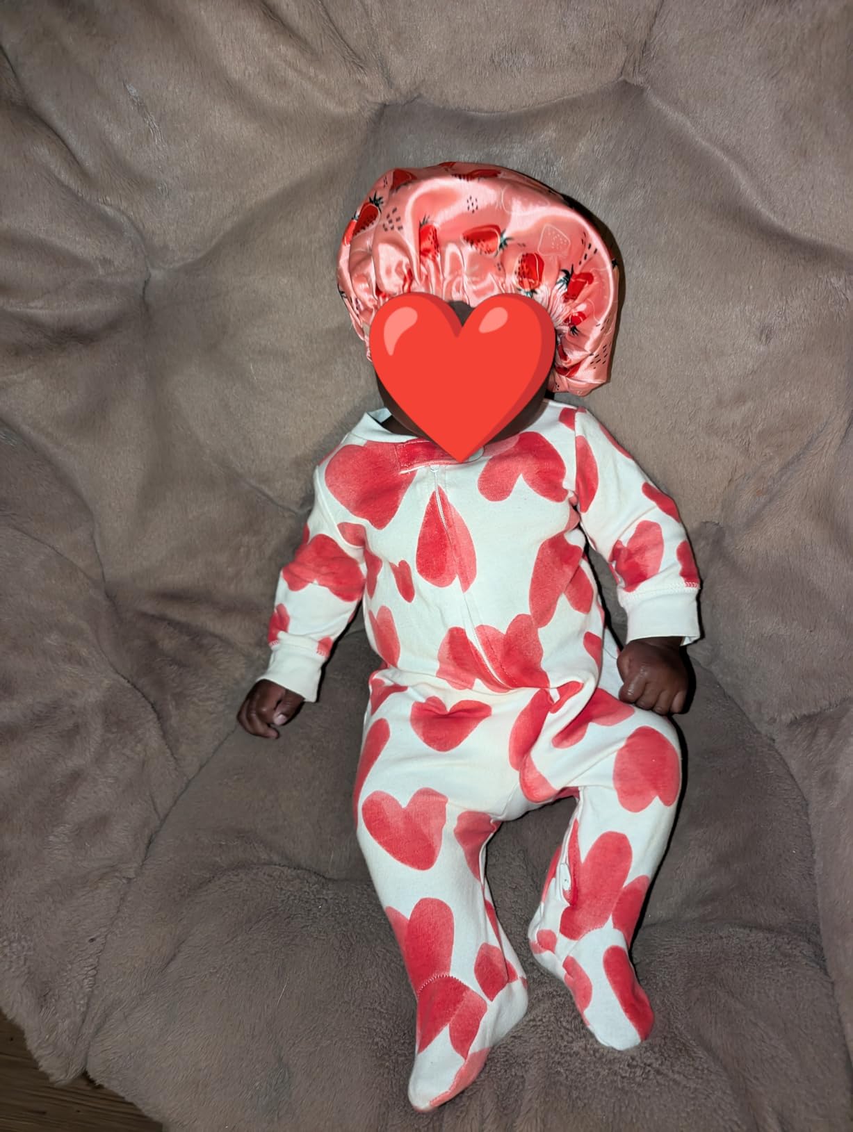 YANIBEST Baby Satin Bonnet Sleep Cap - Double Layer Reversible Adjustable Silky Satin Cap for Infant Toddler (5-12 Year, Strawberry) customer photo 1