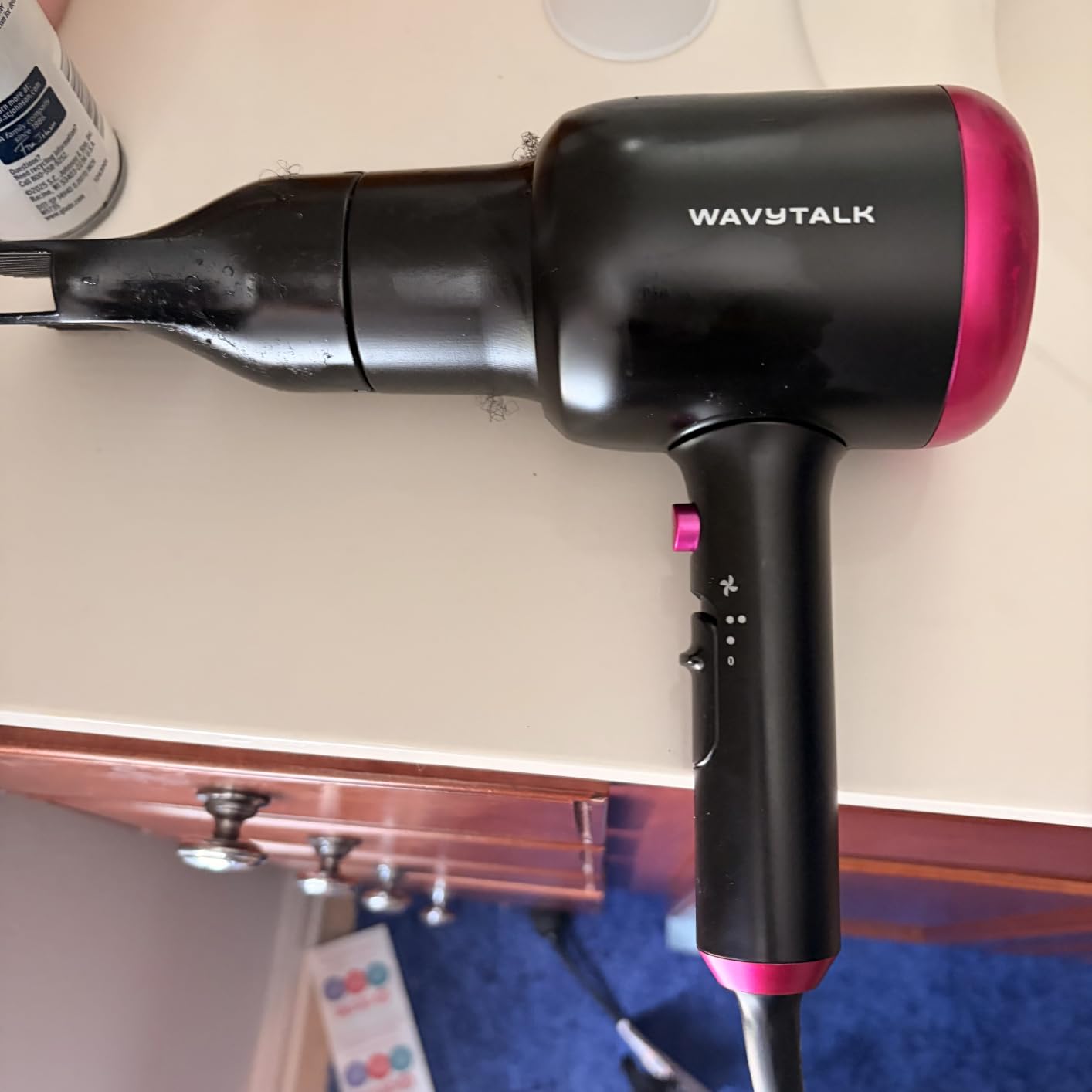 Wavytalk Hair Dryer, Blown Away Ionic Hair Dryer for Curly Hair with Diffuser, 1875W Fast Drying Blow Dryer with Ceramic Technology, 3 Attachments for All Hair Types, Light and Quiet, Rose Gold customer photo 1