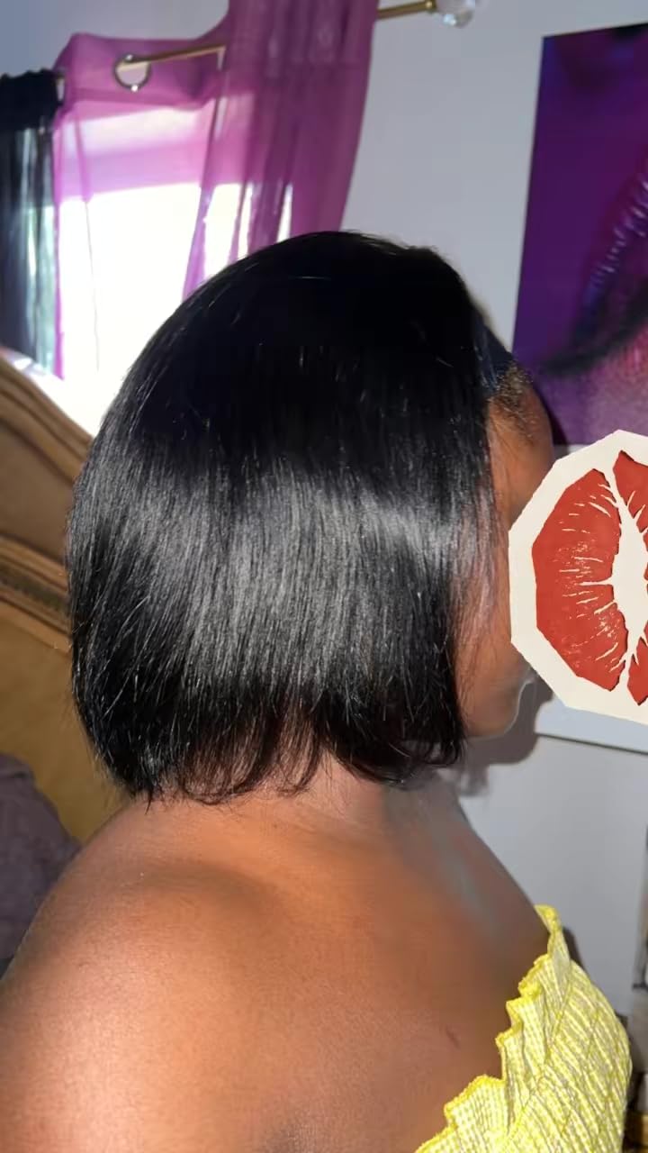 AISI Headband Wigs Human Hair Bob Headband Wig for Black Women with Leopard Print Headband Easy Put On and Go Glueless Wig Straight Wigs Machine Made 180% Density No Lace Wig Natural Color (10 Inch) customer photo 1