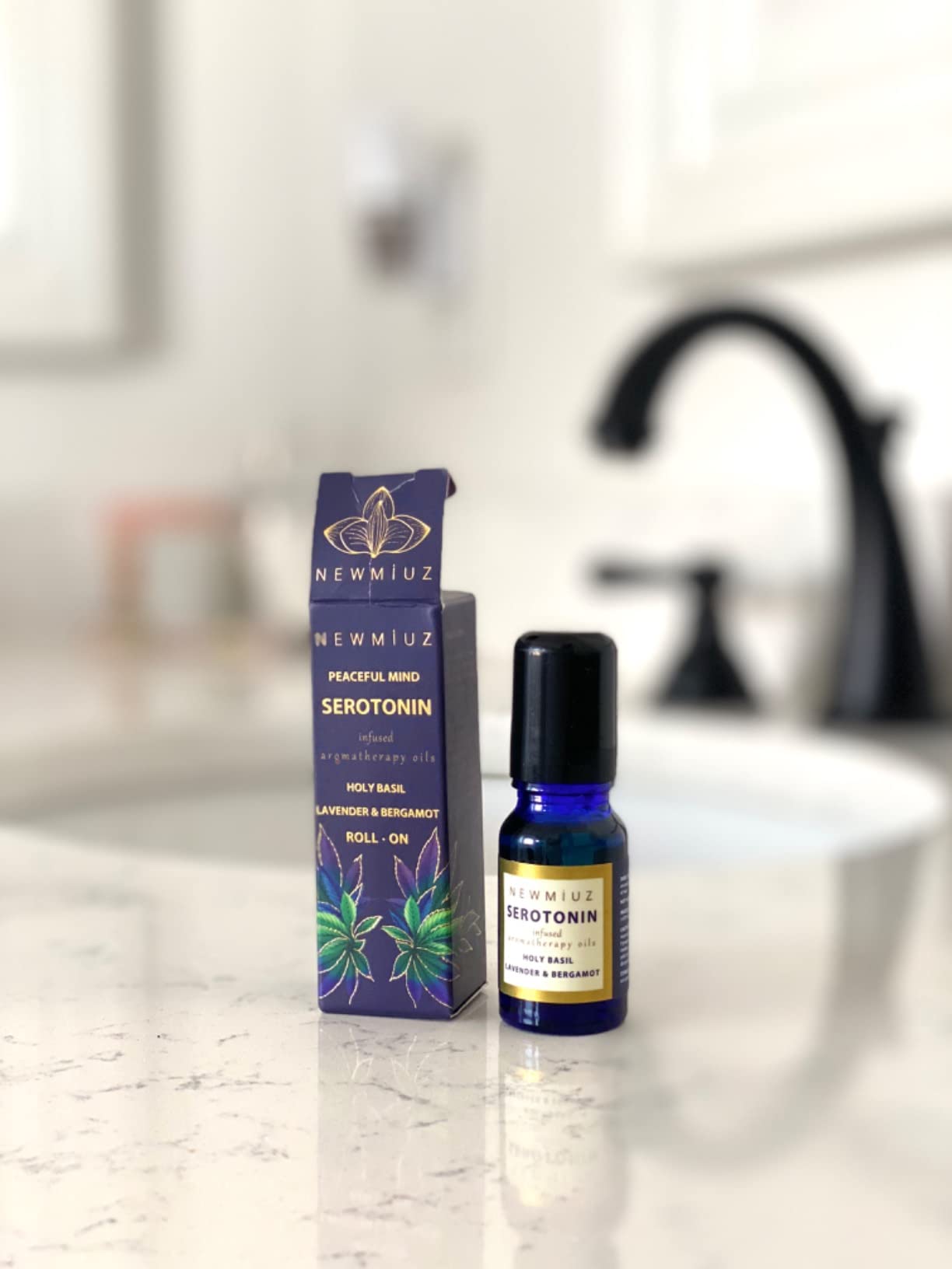 Calming Roll On Essential Oil Blend Anti Stress Roller Lavender Bergamot Holy Basil Destress Relief Gifts for Women - NEW MIUZ customer photo 1