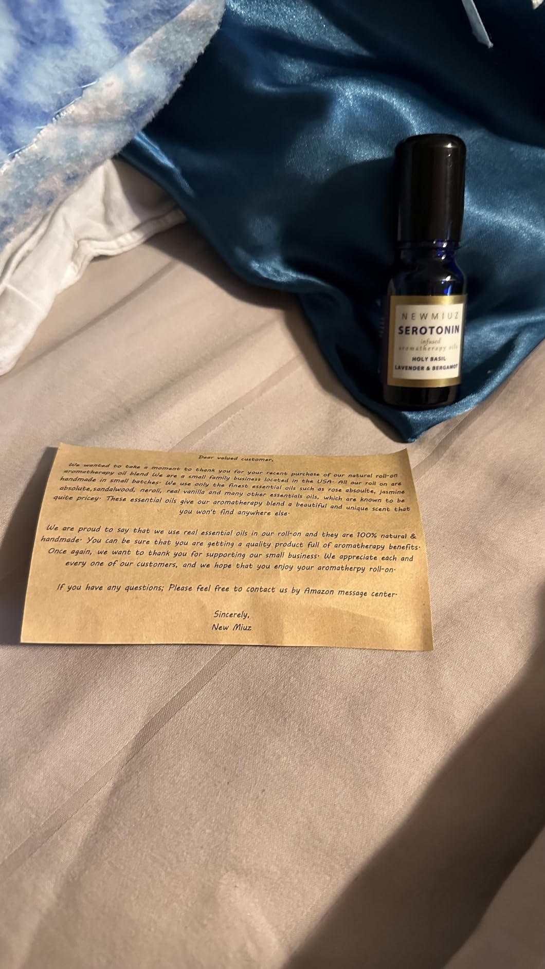 Calming Roll On Essential Oil Blend Anti Stress Roller Lavender Bergamot Holy Basil Destress Relief Gifts for Women - NEW MIUZ customer photo 2