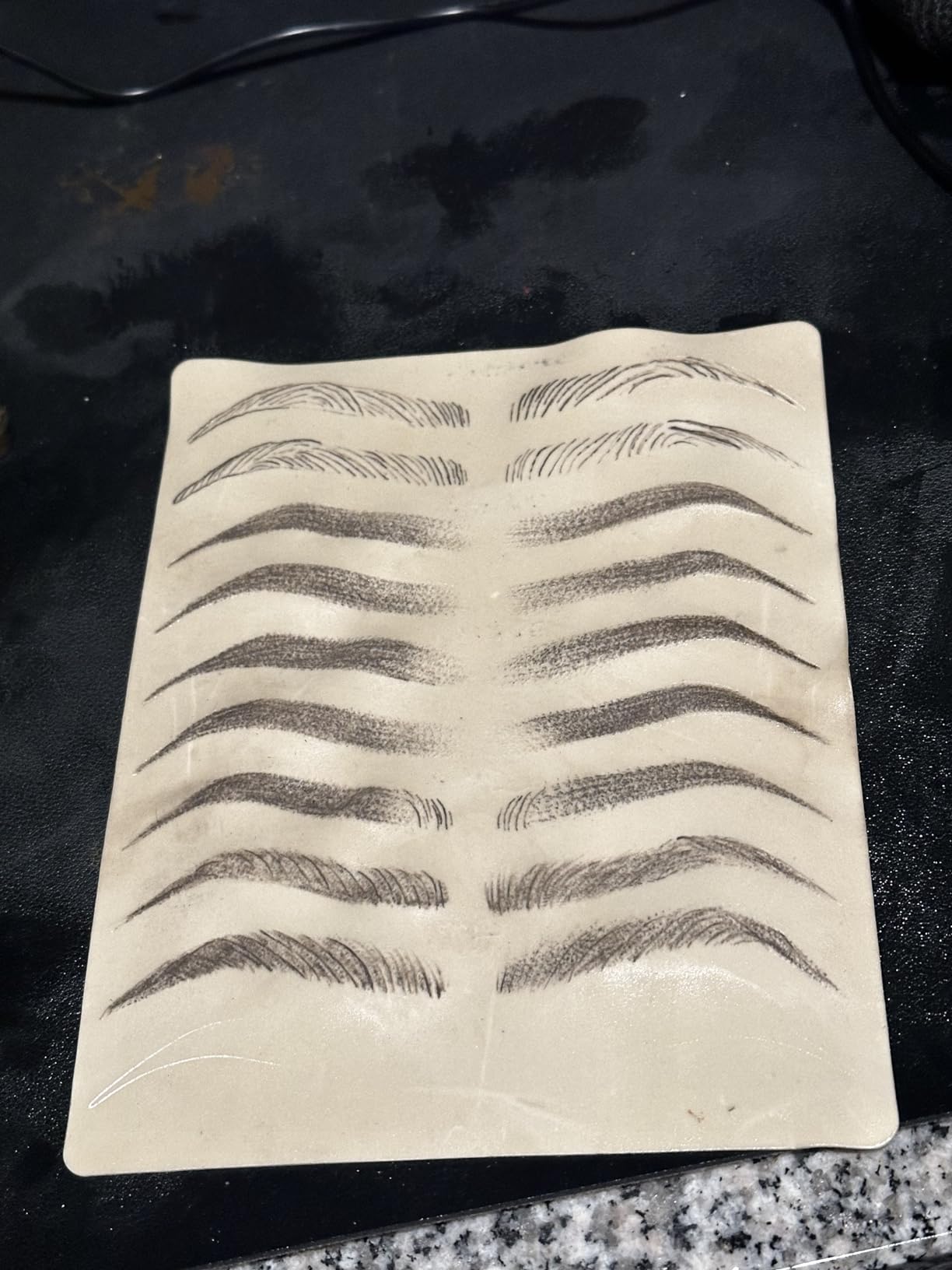 20 Pieces Microblading Supplies Double Sided Practice Skin for Eyebrows Tattoo Fake Skin Rubber Microblading Kit No Ink Makeup Silicone Skins to Practice Brow customer photo 2