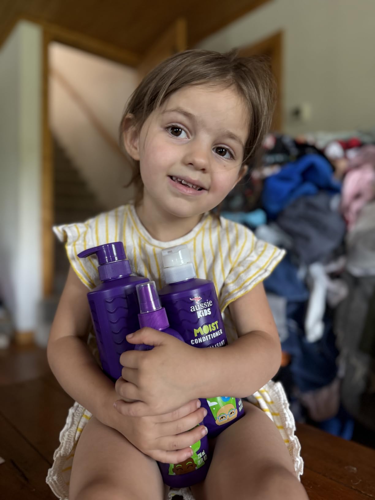Aussie Kids Hair Care Bundle Set Including: Shampoo (16 Fl Oz), Conditioner (16 Fl Oz) & Detangler Spray (8 Fl Oz), Paraben-Free, Sulfate-Free, Dye-Free, Cruelty-Free, Tangle-Free Styling customer photo 1