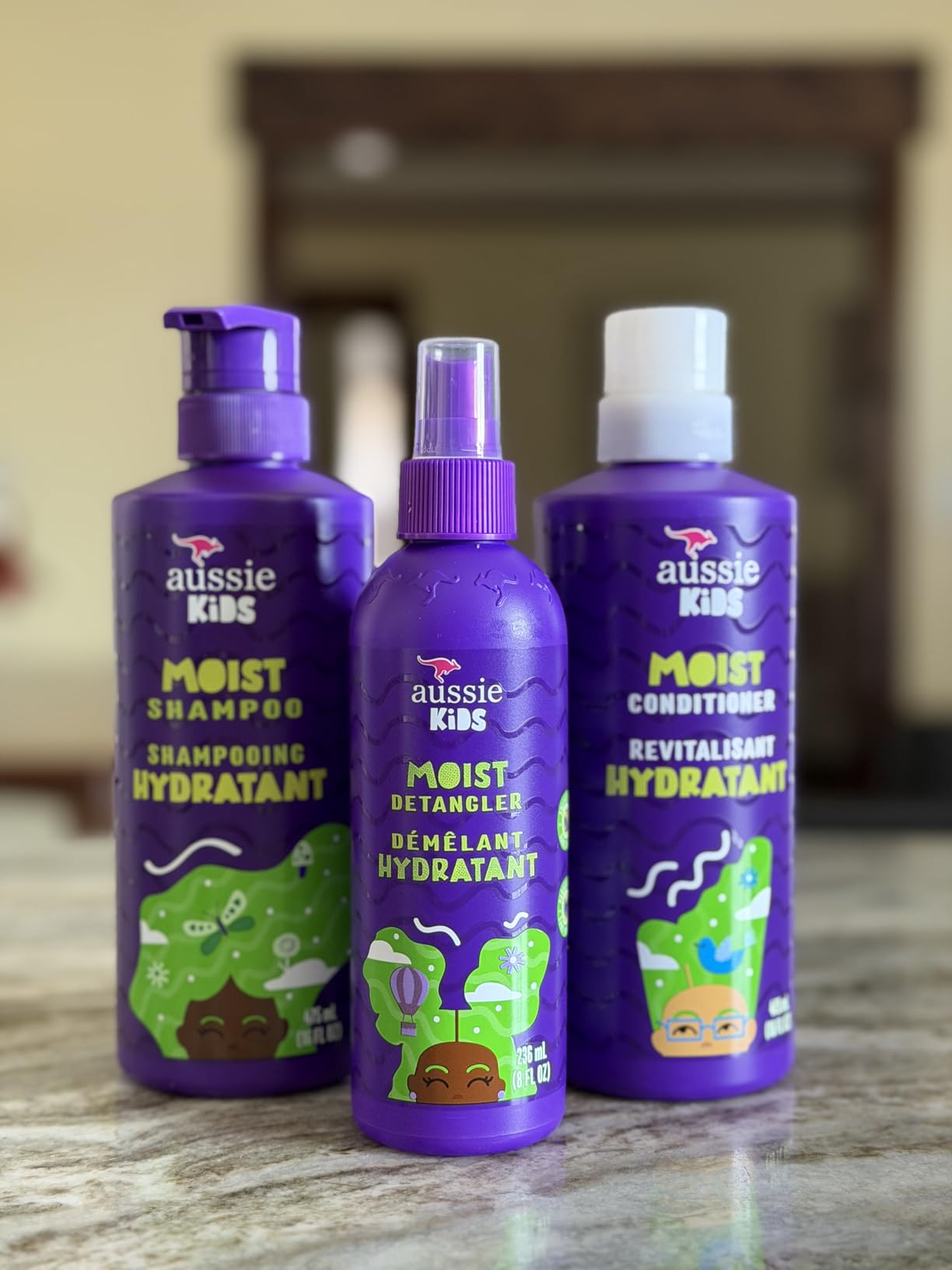 Aussie Kids Hair Care Bundle Set Including: Shampoo (16 Fl Oz), Conditioner (16 Fl Oz) & Detangler Spray (8 Fl Oz), Paraben-Free, Sulfate-Free, Dye-Free, Cruelty-Free, Tangle-Free Styling customer photo 2