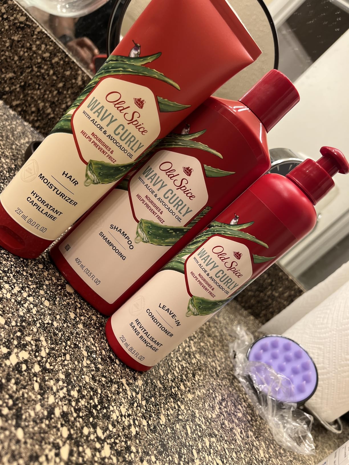 Old Spice Shampoo, Conditioner and Leave-in Conditioner Set for Men, Wavy Curly Hair Regimen Bundle customer photo 2