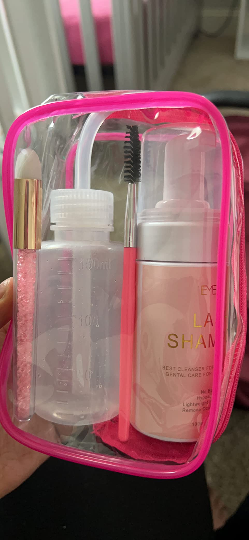 EMEDA Lash Shampoo Kit, 100ml Gentle Foam Lash Cleanser, Oil-Free Cleaning | for Wash Extension/Natural Eyelash Bath with Rinse Bottle Brush for Makeup Remover (3.38 fl.oz) customer photo 1