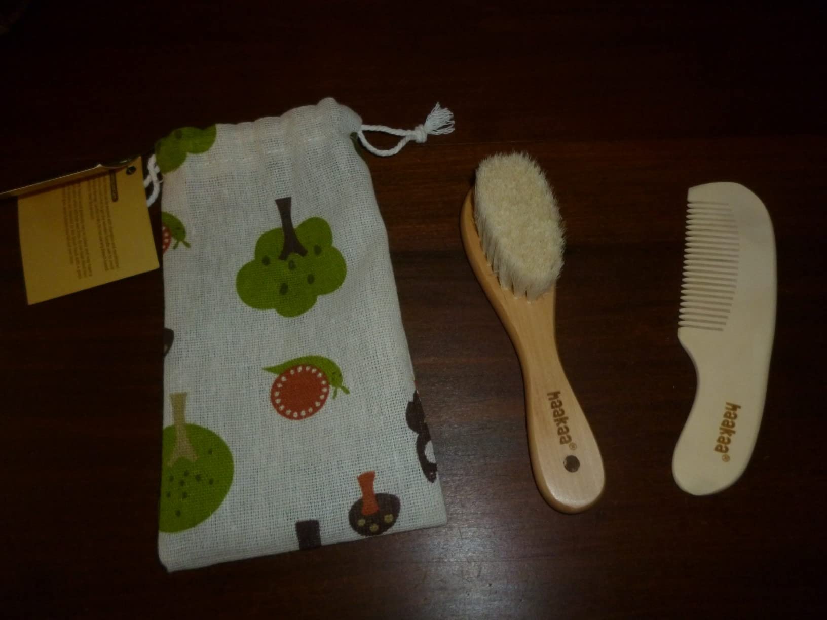 haakaa Baby Hair Brush and Comb Set for Newborns & Toddlers - Natural Soft Wool Bristles and Wooden Handle, Gently Grooms Baby's Hair, Ideal for Cradle Cap, Perfect Baby Gift, 2pk customer photo 2