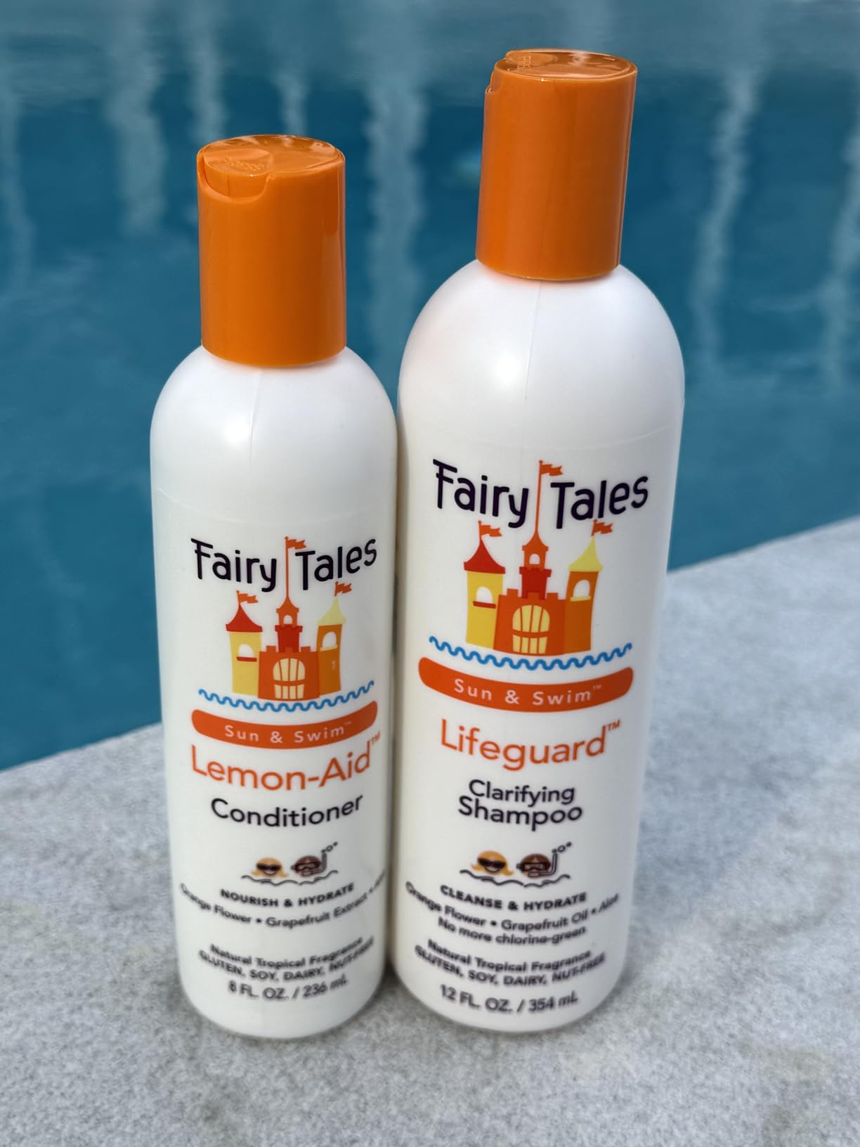 Fairy Tales Sun & Swim Shampoo & Conditioner for Kids - Chlorine Removal Swim Shampoo, Removes Green Pool Tones, Sea Salt & Mineral Buildup - Delicious Tropical Scent - 12oz + 8oz customer photo 1