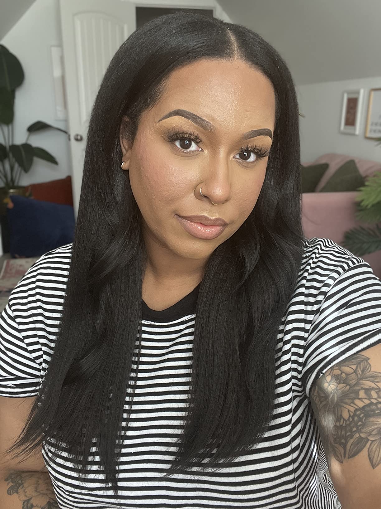 Outre Big Beautiful Human Hair Blend U Part Cap Leave Out Wig DOMINICAN BLOWOUT 22