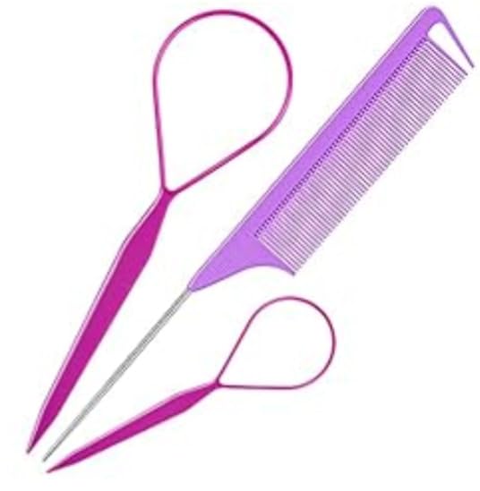 TsMADDTs Hair Styling Tool Set - 3 Pcs French Braid Tool, Rat Tail Comb, and Metal Braiding Pin in Pink | Durable Plastic and Metal, For DIY Styling, Home or Travel, For Women and Girls customer photo 1