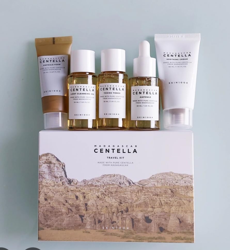 SKIN1004 Centella Travel Kit, Korean Skin Care Set of 5, Travel Size | A Travel Size Skincare Gift Set with Toner, Serum, Oil Cleanser, Face Wash, and Moisturizer, Made with Madagascar Centella customer photo 2